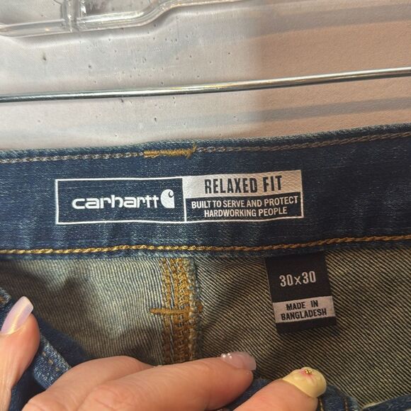 Carhartt Men's Relaxed Fit Utility Medium Dark Blue Jeans. Size 30X30. - Picture 8 of 16